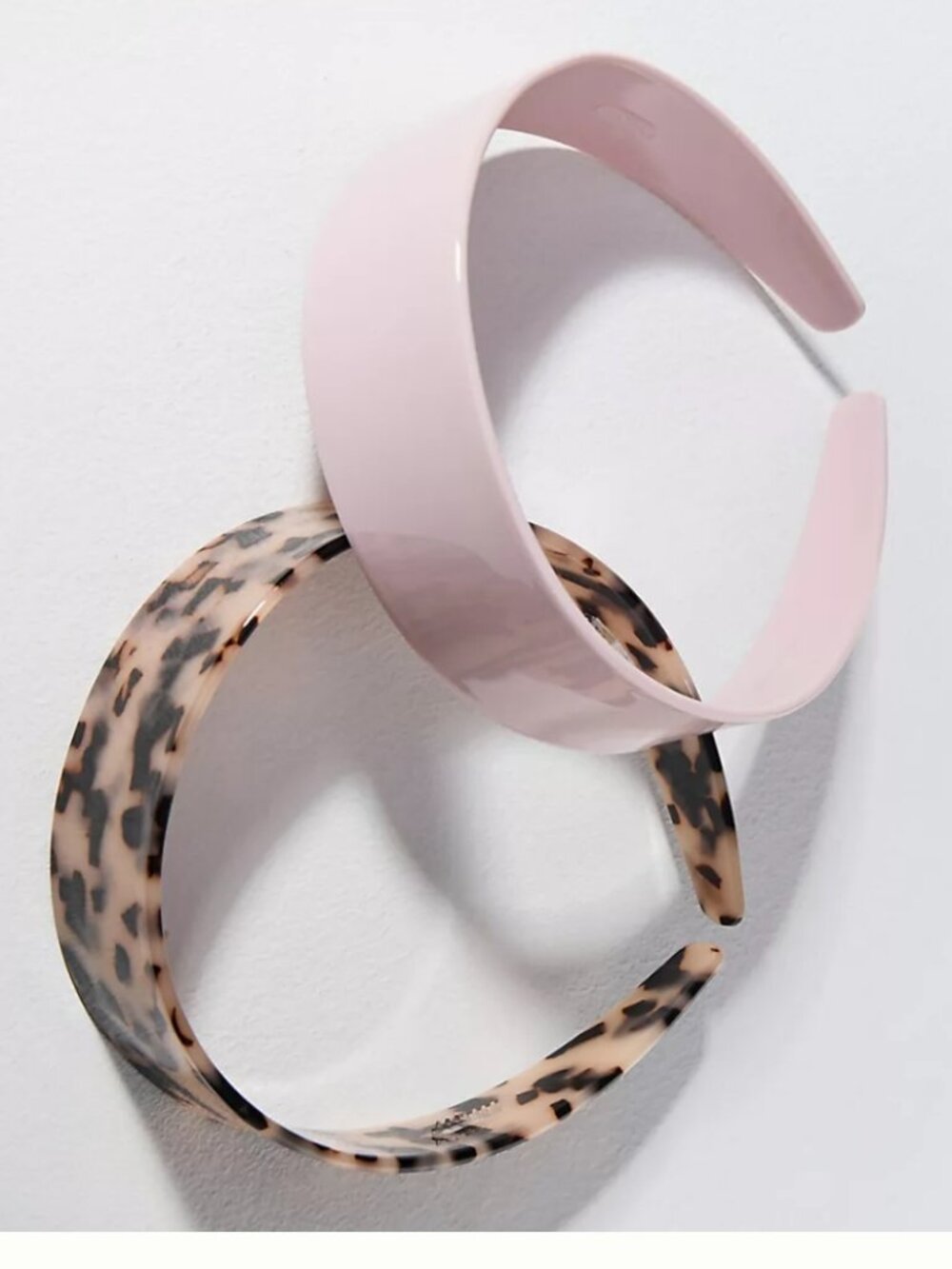 By Anthropologie Mod Resin Headbands, Set of 2 Color: Pink Tort/Mauve